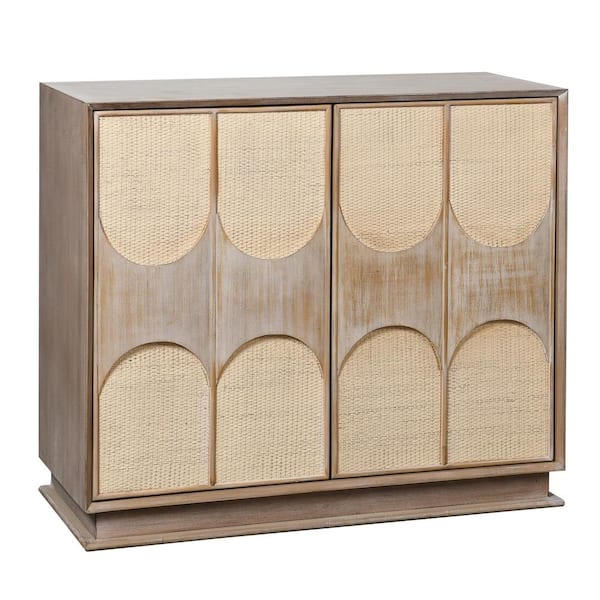 StyleCraft Melrose Brown 34 in. Accent Cabinet with 2 Shelves