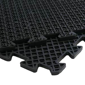 Eco-Drain 5/8 in. x 20 in. x 20 in. Black Interlocking Rubber Tiles Commercial Floor Mat (4-Pack, 11.11 sq. ft.)