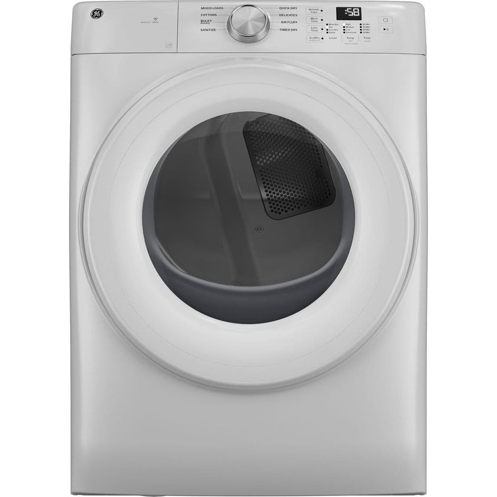 7.8 cu. ft. Capacity vented Smart Front Load Electric Dryer in White