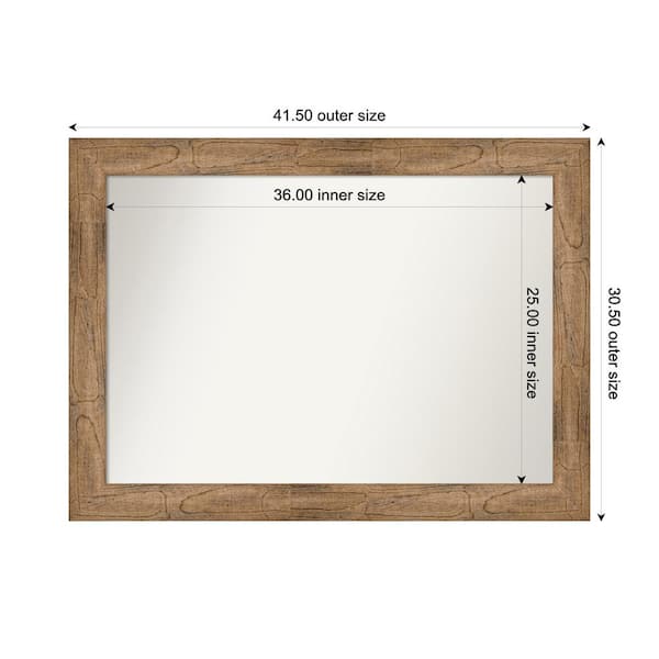 Amanti Art Owl Brown 41.5 in. W. x 30.5 in. Custom Non-Beveled Wood Framed Bathroom Vanity Wall Mirror