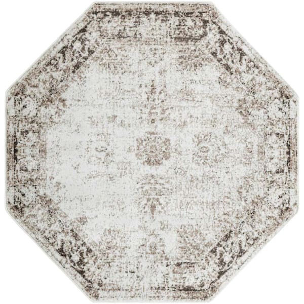 Unique Loom Sofia Casino Beige 6 ft. 1 in. x 6 ft. 1 in. Area Rug
