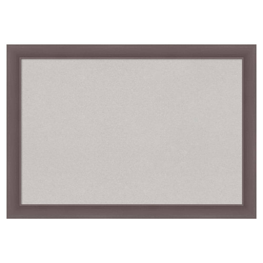 Amanti Art Urban Pewter Framed Grey Corkboard 26 in. x 18 in. Bulletin ...