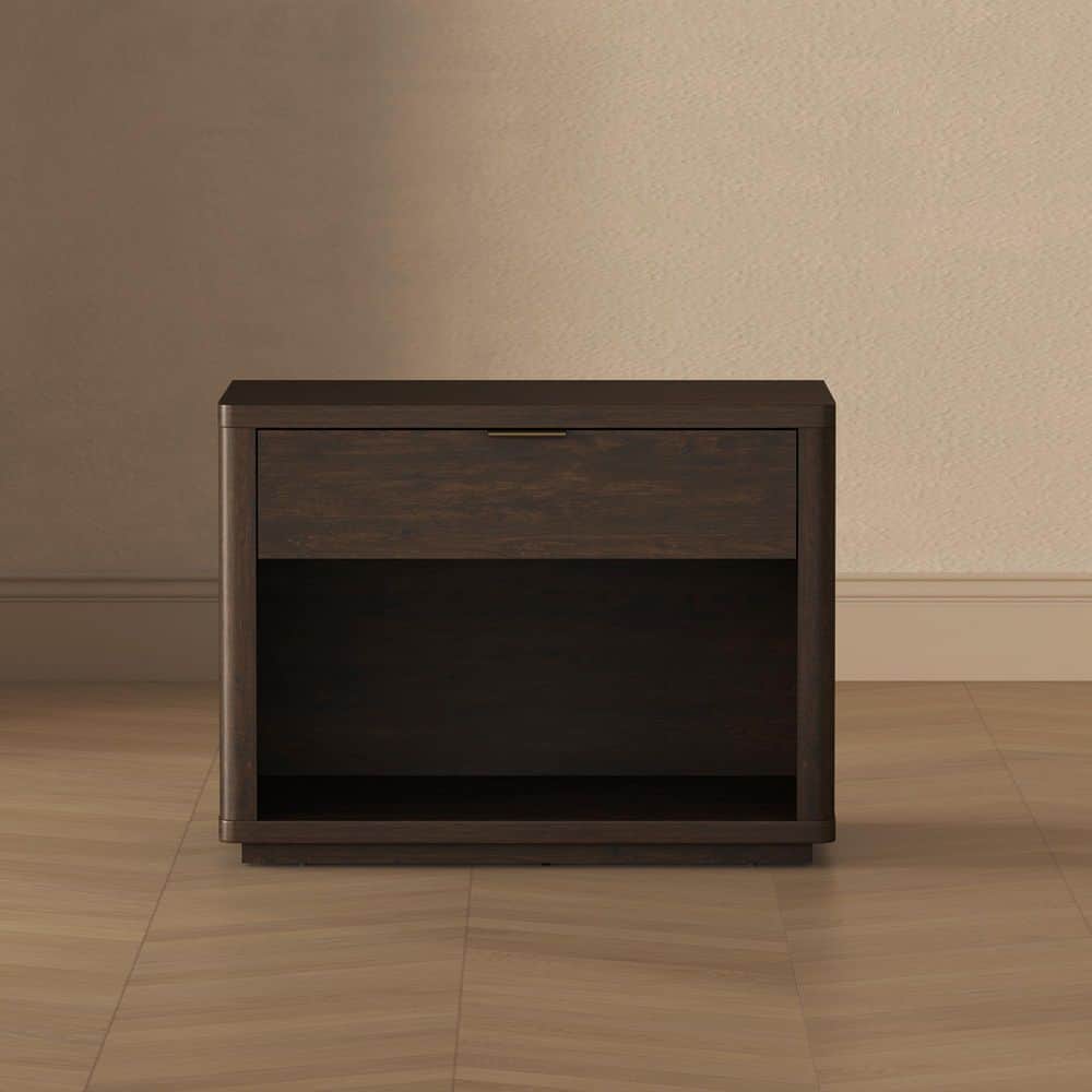 Evelyn Modern Brown 1-Full Extension Drawer 32 in. W Nightstand