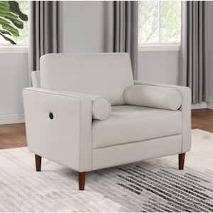 Grandover Off-white Faux Leather USB Outlet Chair