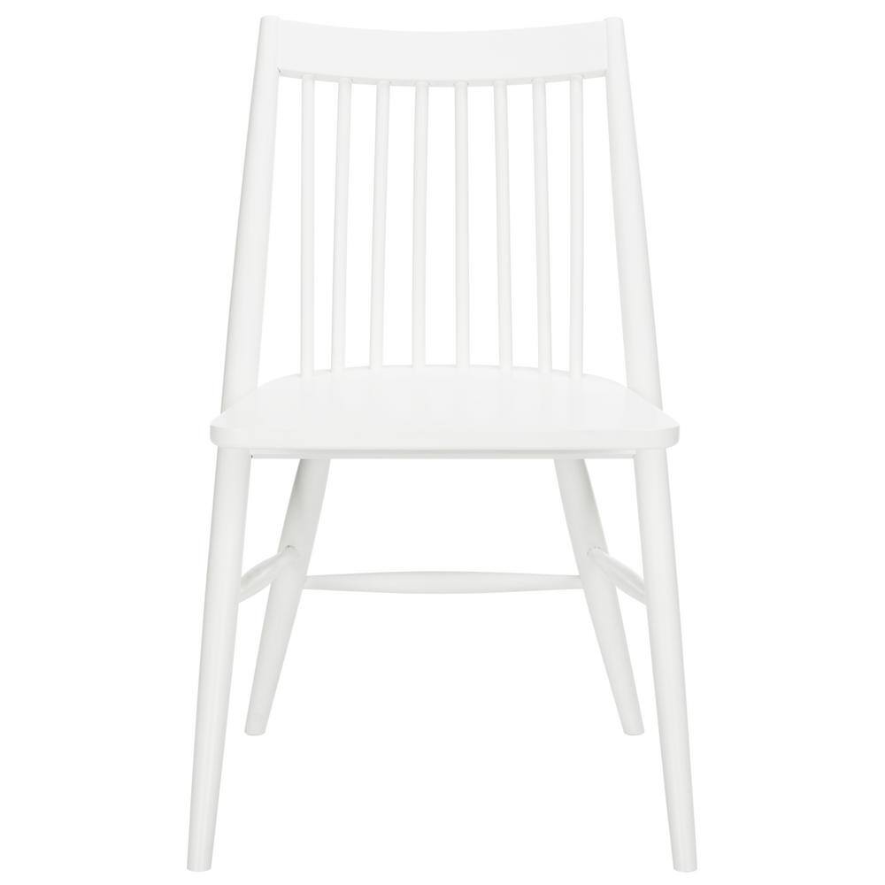 White High Back Spindle Wood Side Chair