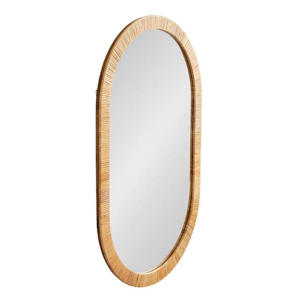 Rahfy Natural 24 in. W x 38 in. H Coastal Capsule Natural Material Framed Mirror