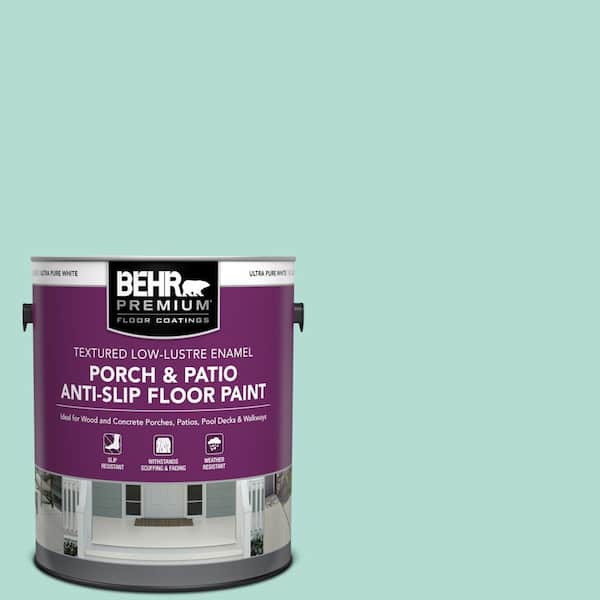 BEHR PREMIUM 1 gal. #490C-3 Balmy Seas Textured Low-Lustre Enamel Interior/Exterior Porch and Patio Anti-Slip Floor Paint