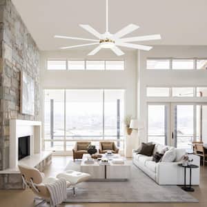 Wesley 65 in. Integrated LED Indoor Gold and White Ceiling Fans with Light and Remote Control Included