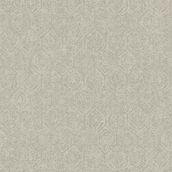 Advantage Edsel Grey Geometric Non-Pasted Vinyl Wallpaper