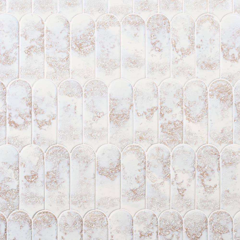Reef White Glossy Ceramic Wall Tile 2.83 x 7.68 inches
