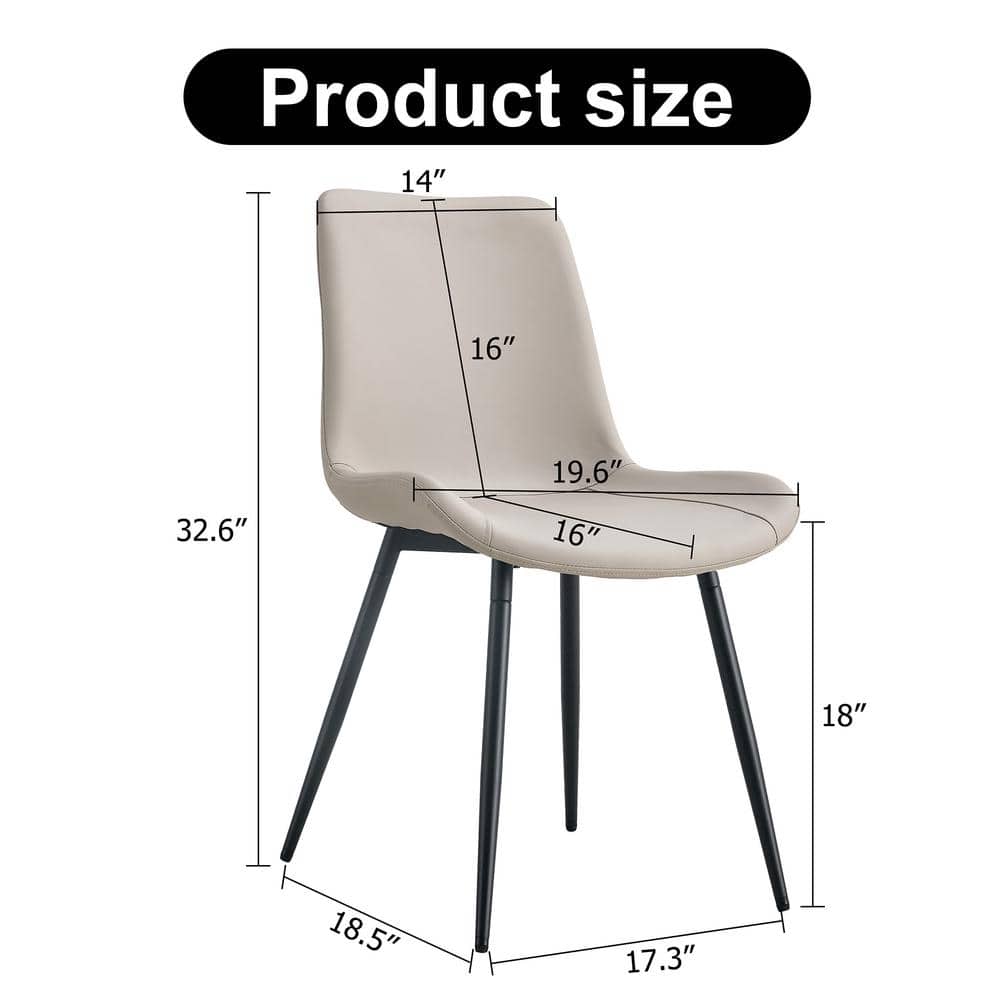 Light Gray Faux Leather High Back Side Chair with Metal Frame