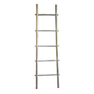 5 ft. H 5-Bar Ladder Rack in White Stain Bamboo