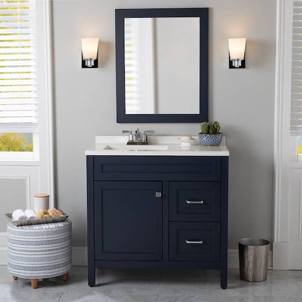 Maywell 36 in. W x 19 in. D x 34 in. H Bath Vanity Cabinet without Top in Blue