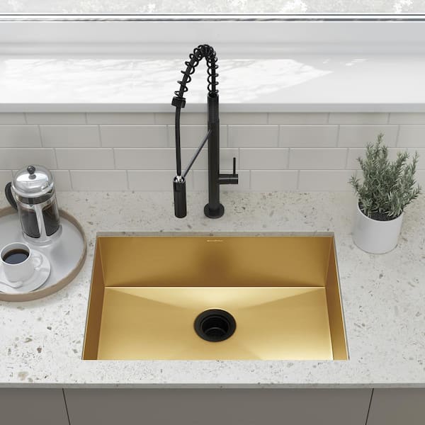 Swiss Madison Tourner Gold Stainless Steel 26 in. Single Bowl Undermount Kitchen Sink