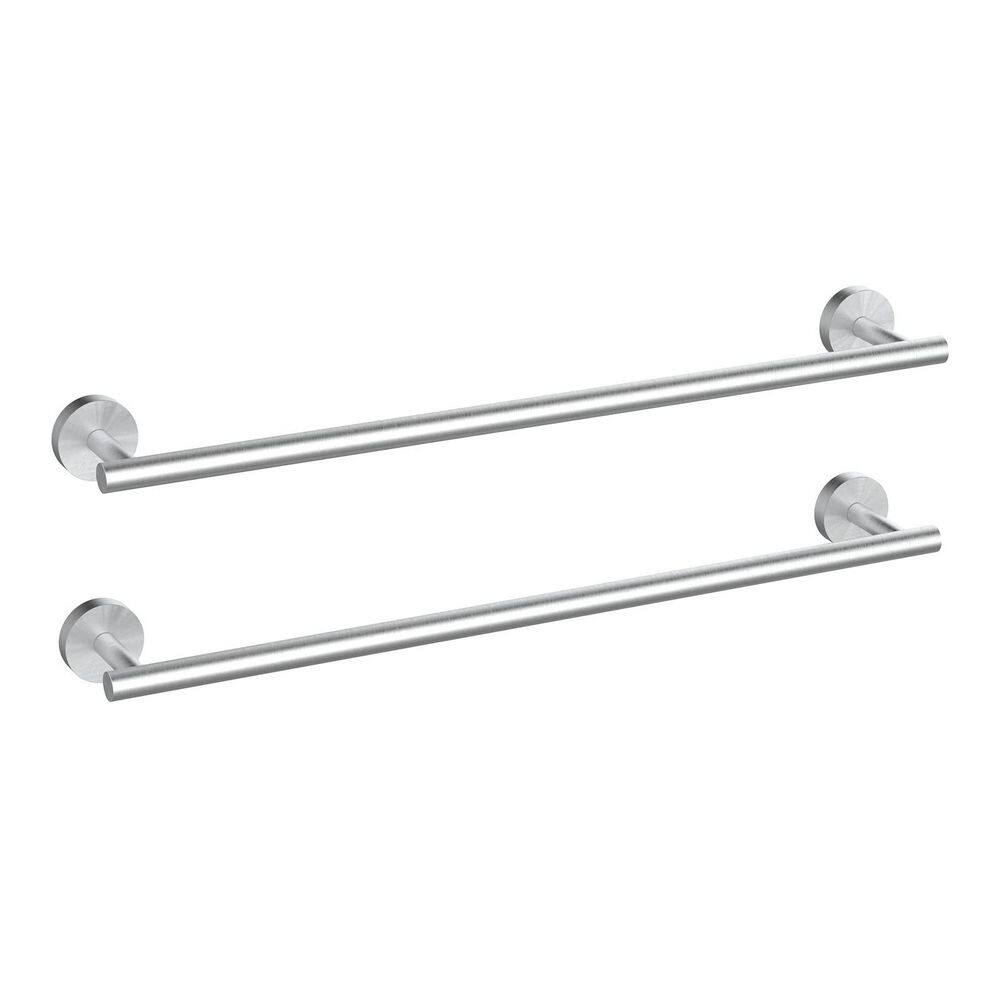 2-Pack Classic Series 24 in. Wall Mounted Towel Bar Bathroom Accessory Brushed Nickel SUS304 Stainless Steel