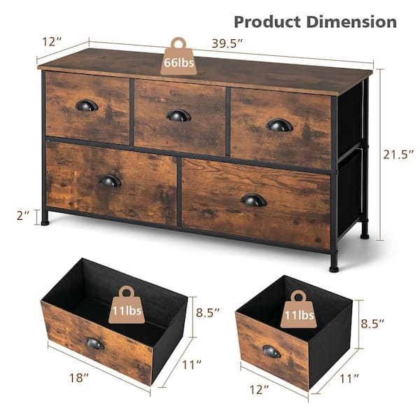  5-Piece Vintage Wooden Chest Organizer Set - Single to 5-Drawer  Storage Chests - Stackable or Standalone : Home & Kitchen