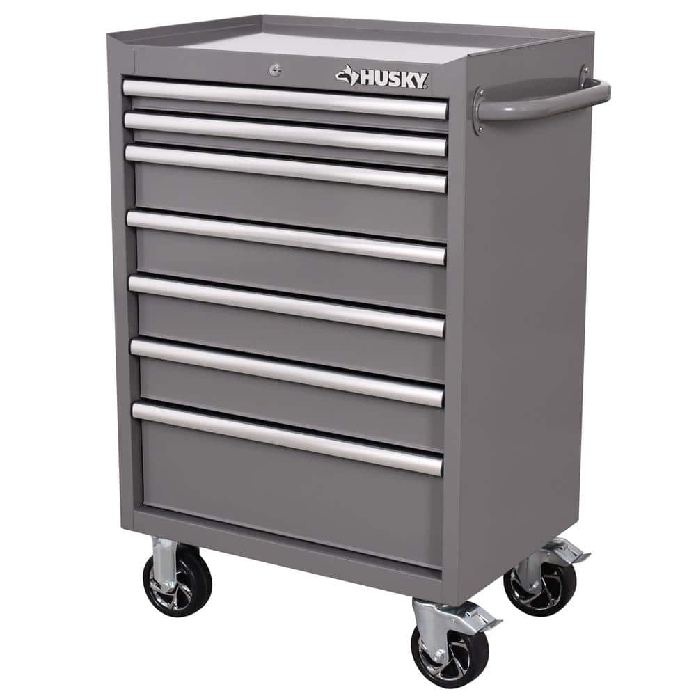 Standard-Duty 27 in. 7-Drawer Gray Rolling Tool Cabinet