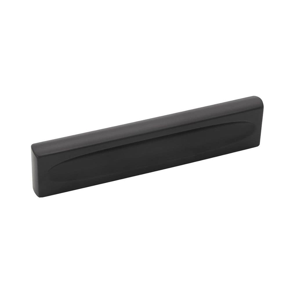 Ingot Collection Pull 3-3/4 in. (96 mm) Center to Center Matte Black Rectangle Bar Cabinet Pull