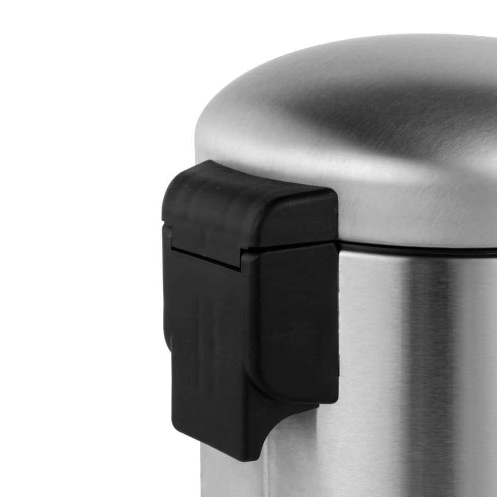 1.3 Gallon Brushed Stainless Steel Step Trash Can