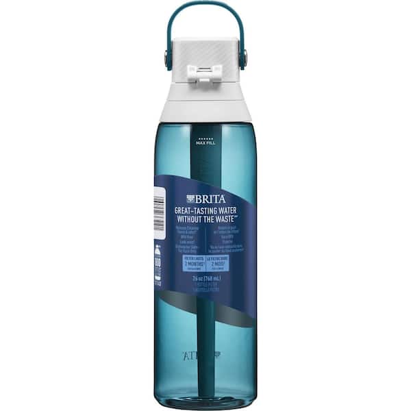  Brita Botella de agua filtrante prémium de 26 onzas con filtro,  sin BPA, vidrio de mar : Deportes y Actividades al Aire Libre