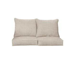 22.5 in. x 22.5 in. Sunbrella Deep Seating Indoor/Outdoor Loveseat Cushion in Cast Silver