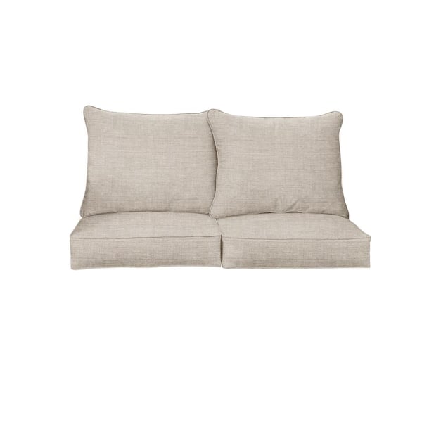 SORRA HOME 22.5 in. x 22.5 in. Sunbrella Deep Seating Indoor/Outdoor Loveseat Cushion in Cast Silver