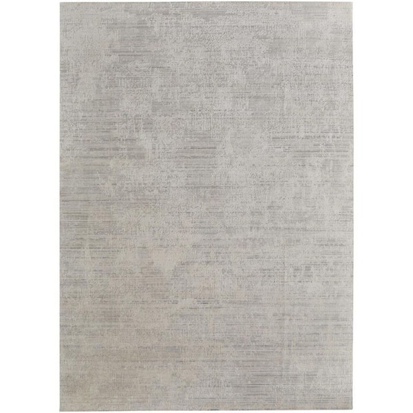 HomeRoots 2 ft. x 3 ft. Gray, Ivory Abstract Area Rug
