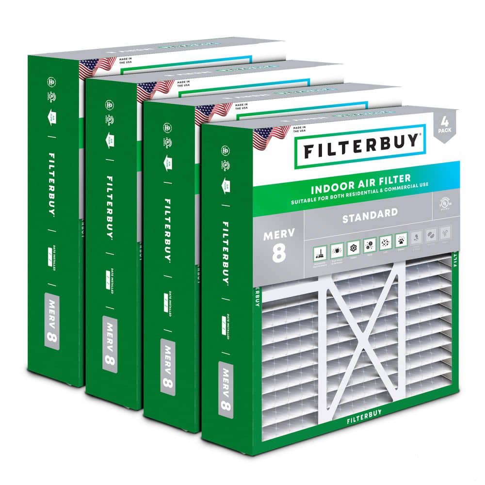 16 in. x 20 in. x 5 in. MERV 8 (FPR 5) Dust Defense Pleated HVAC AC Furnace Air Filters for Honeywell (4-Pack) price history on PriceWatchPro