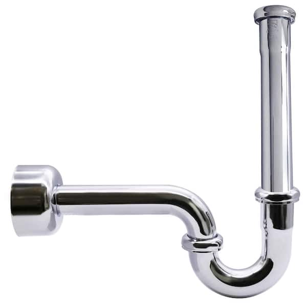 1-1/2 in. Brass Bathroom Sink P-Trap with 12 in. Slip Joint Extension Tube in Polished Chrome