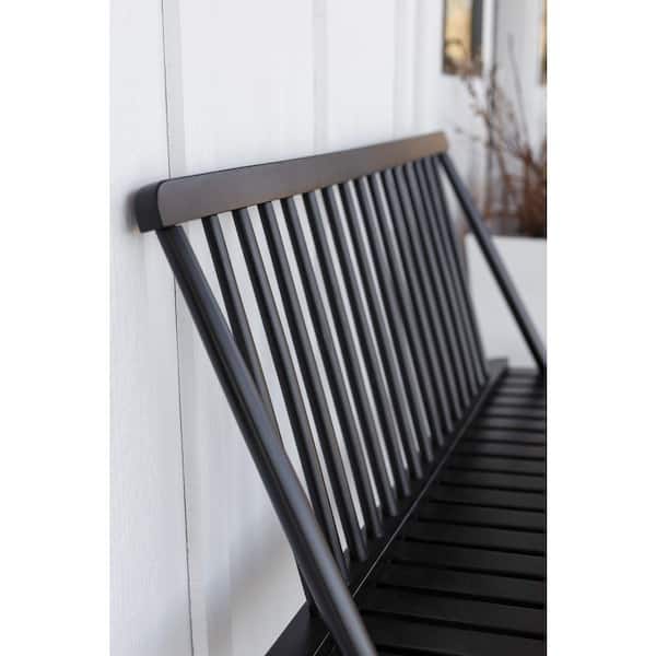 Echt familie methaan JACK-POST 44 in. 2 Seated Black Farmhouse Wood Outdoor Bench in Black  901036 - The Home Depot