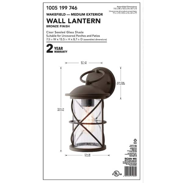 hampton bay wakefield wall lantern