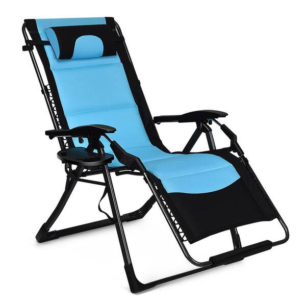 Gymax Folding Zero Gravity Chair Oversized Lounge Chair Recliner