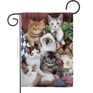 13 in. x 18.5 in. Cuddly Kittens Cat Garden Flag Double-Sided Readable Both Sides Animals Decorative
