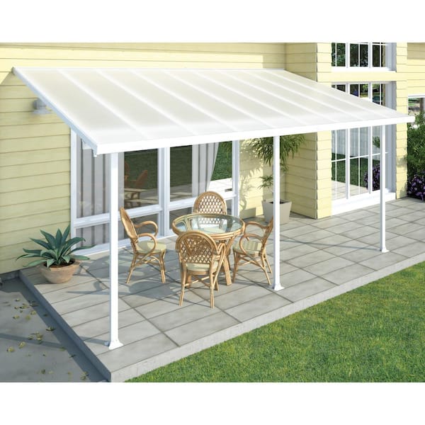 Feria 10 ft. x 18 ft. White/White Aluminum Patio Cover