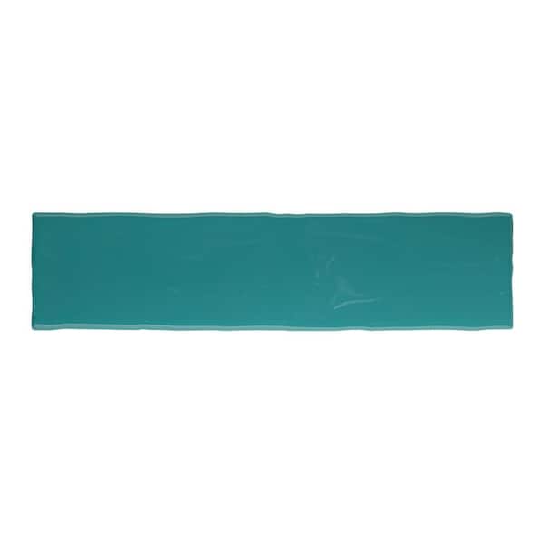 Costa Clara Caribbean Teal 3 in. x 6 in. Glazed Ceramic Wall Sample Tile