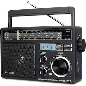 Portable AM FM Radio with SD, Micro SD and USB Support, Best Reception Loud Speaker and 2 Types of Power Source for Home