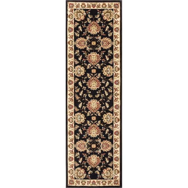 Well Woven Timeless Abbasi Black 3 ft. x 12 ft. Traditional Runner Rug