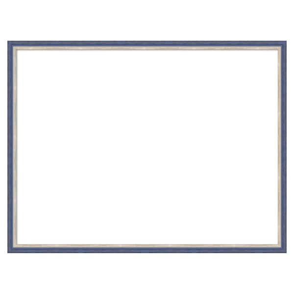 Amanti Art Theo Blue Narrow 25 in. x 19 in. Wood Framed Dry Erase Magnetic Memo Board