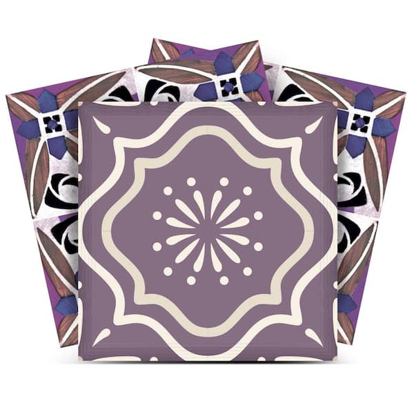 Lilac N19 7 in. x 7 in. Vinyl Peel and Stick Tile (24 Tiles, 8.17 sq. ft./pack)