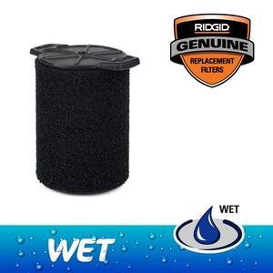Wet Application Foam Filter for Most 5 Gal. and Larger RIDGID Wet/Dry Shop Vacuums
