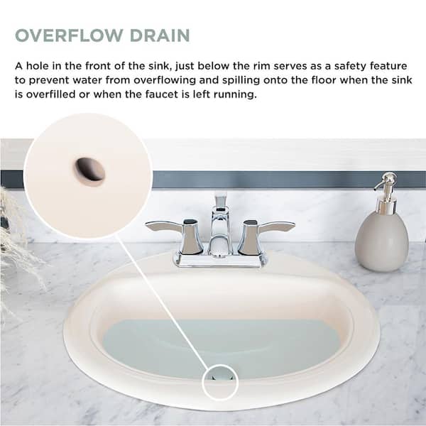 Glacier Bay Aragon 19 in. Drop-In Round Vitreous China