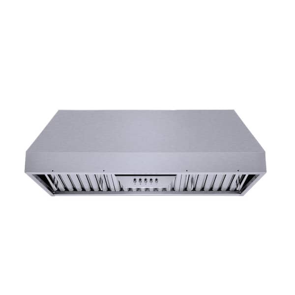 Winflo 34 in. 500 CFM Ducted Insert/Built-in Range Hood in Stainless Steel with Baffle Filters LED Lights