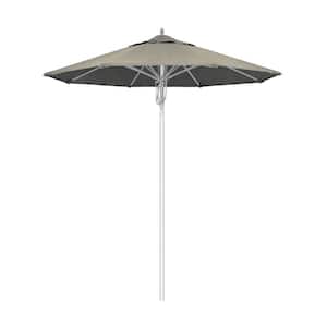 7.5 ft. Silver Aluminum Commercial Market Patio Umbrella Fiberglass Ribs and Pulley Lift in Spectrum Dove Sunbrella