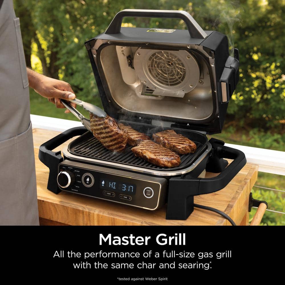 Ninja Woodfire 7-in-1 Gray Charcoal Outdoor Grill & Smoker