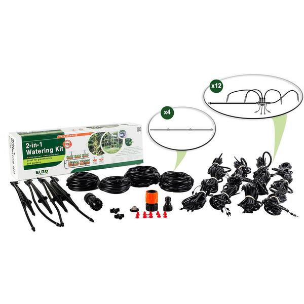 Monticello 48 ft. Flexible Irrigation System with Timer for Monticello 4 ft. x 8 ft. Patio Greenhouse