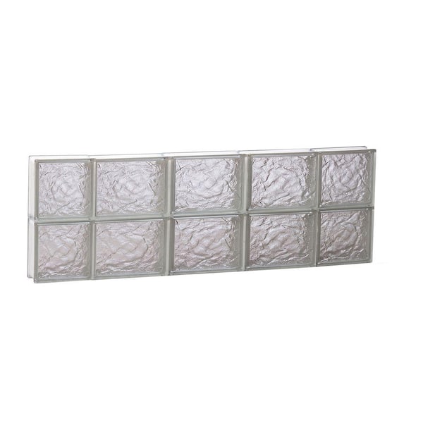 Clearly Secure 34.75 in. x 11.5 in. x 3.125 in. Frameless Ice Pattern Non-Vented Glass Block Window