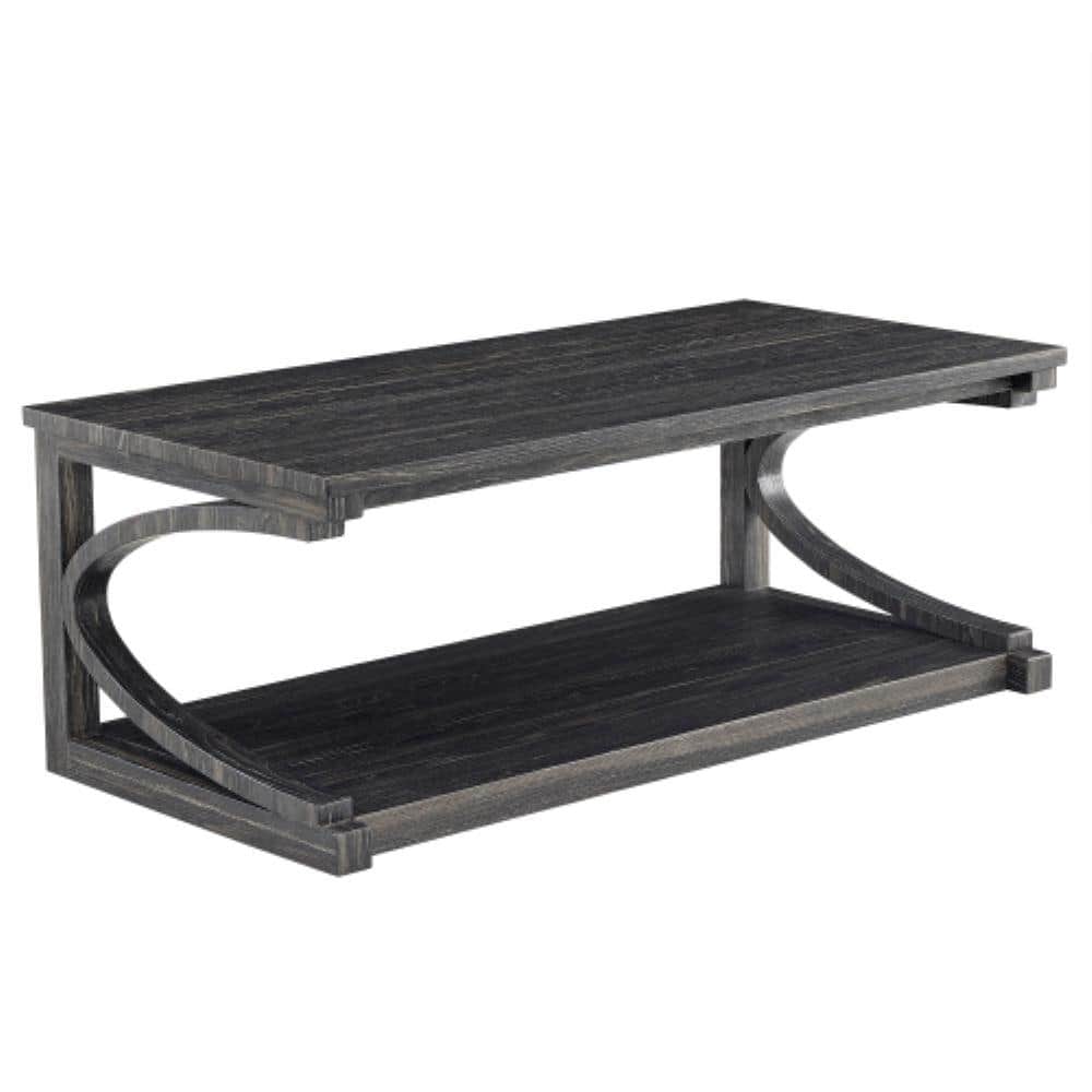48 in. Modern Unique Coffee Table Center Table with Storage and Special Shape in Black price history on PriceWatchPro