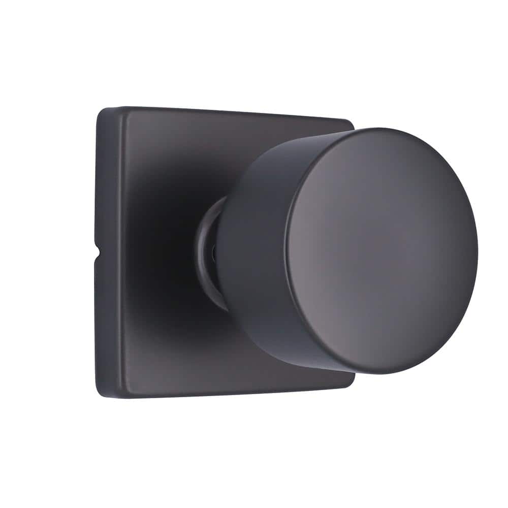 Ridgeway Gun Metal Passage Hall/Closet Door Knob with Square Rose