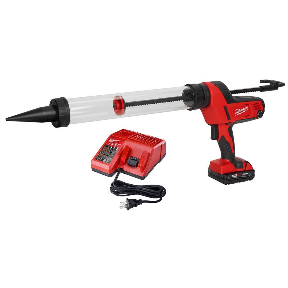 Milwaukee M18 18V LithiumIon Cordless 20 oz. Caulk and Adhesive Gun Kit Sausage Style W/(1) 1