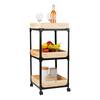 Mind Reader Woodland Collection, Rolling 3-Tier Cart with 3 Wooden Baskets,  Utility Cart, Bar Cart, Lockable Wheels, Brown 3TCARRY-BLK - The Home Depot